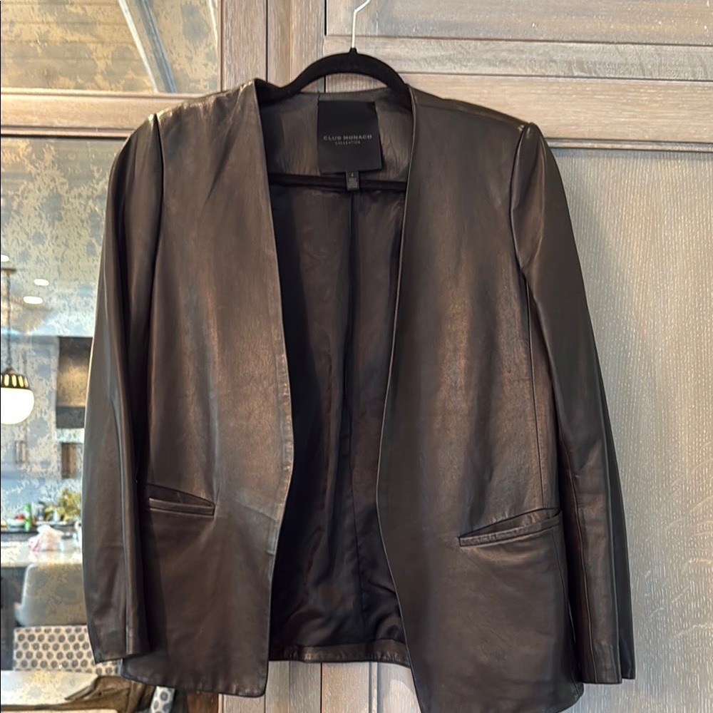 Club Monaco Lamb Leather Blazer